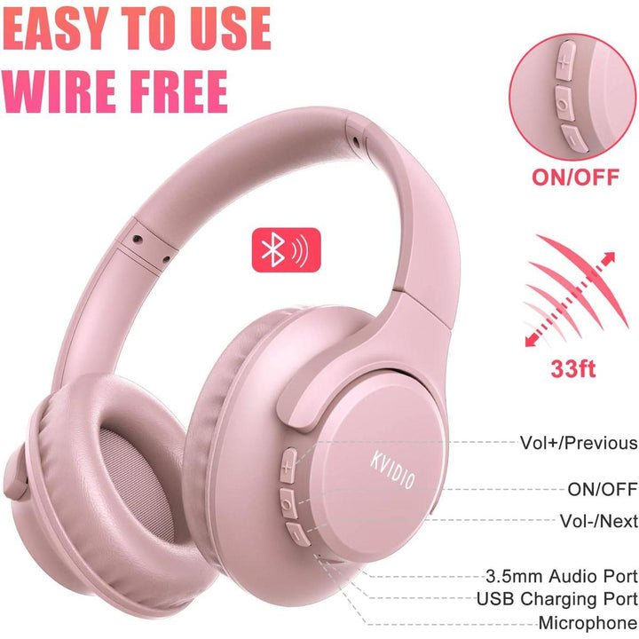 Pink Vibe Wireless Headphones - DOKUTRONIX