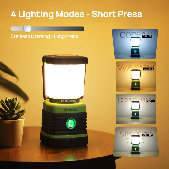 BrightTrail 1000LM LED Camping Lantern Duo - DOKUTRONIX