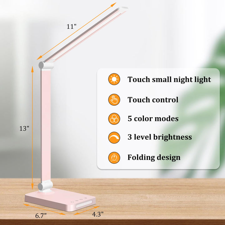 ColorTouch LED Desk Lamp with USB & Night Light - DOKUTRONIX
