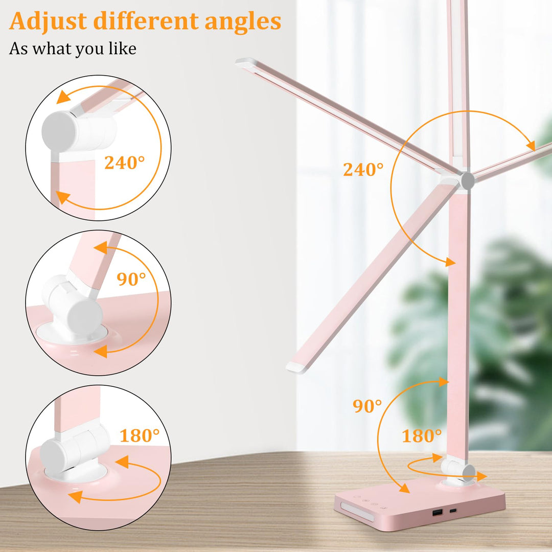 ColorTouch LED Desk Lamp with USB & Night Light - DOKUTRONIX
