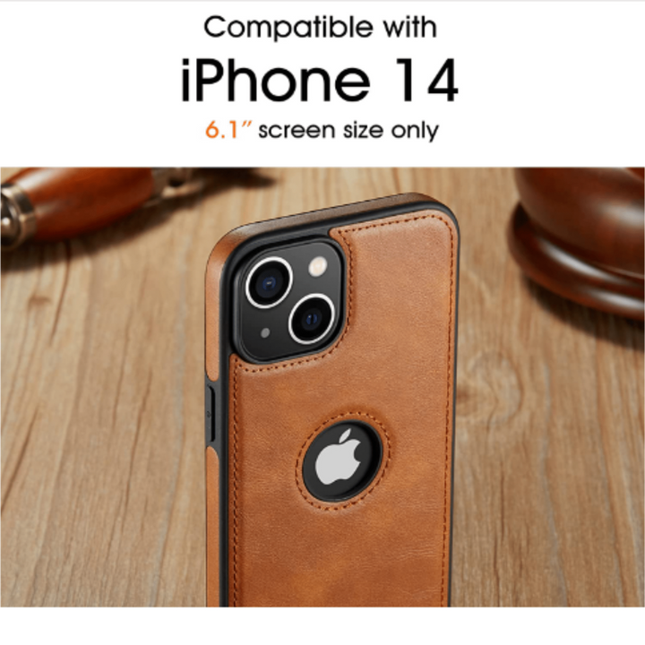 Elegance Slim Vegan Leather iPhone 14 Case - DOKUTRONIX