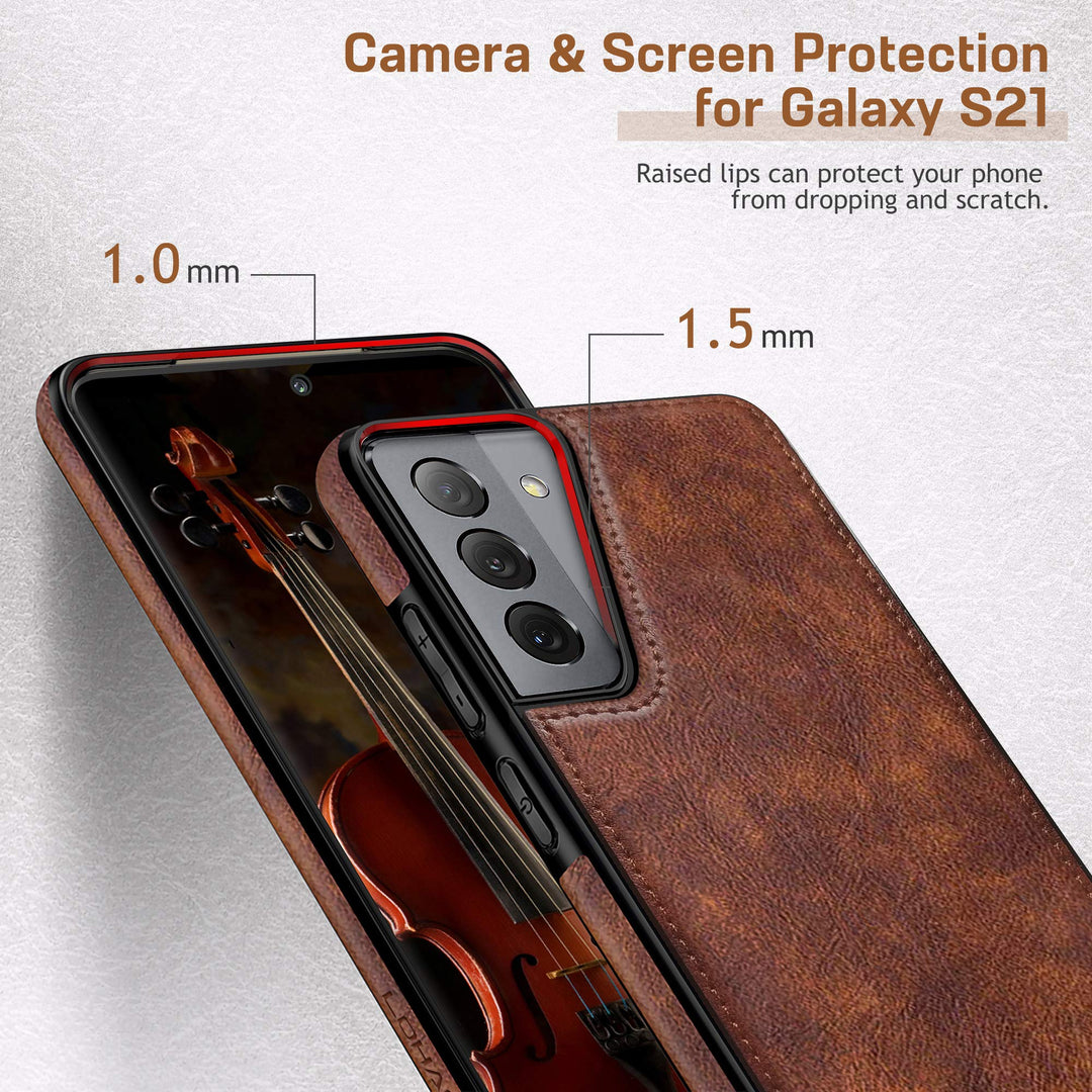 GalaxyS21 Leather Grip Case - DOKUTRONIX