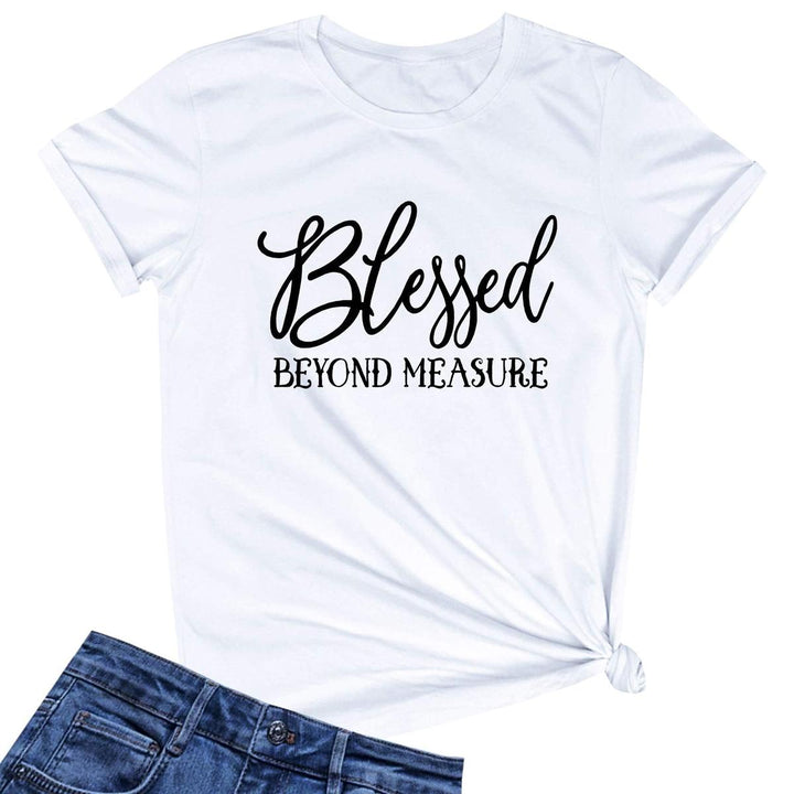 Blessed Beyond Graphic Tee for Women - DOKUTRONIX