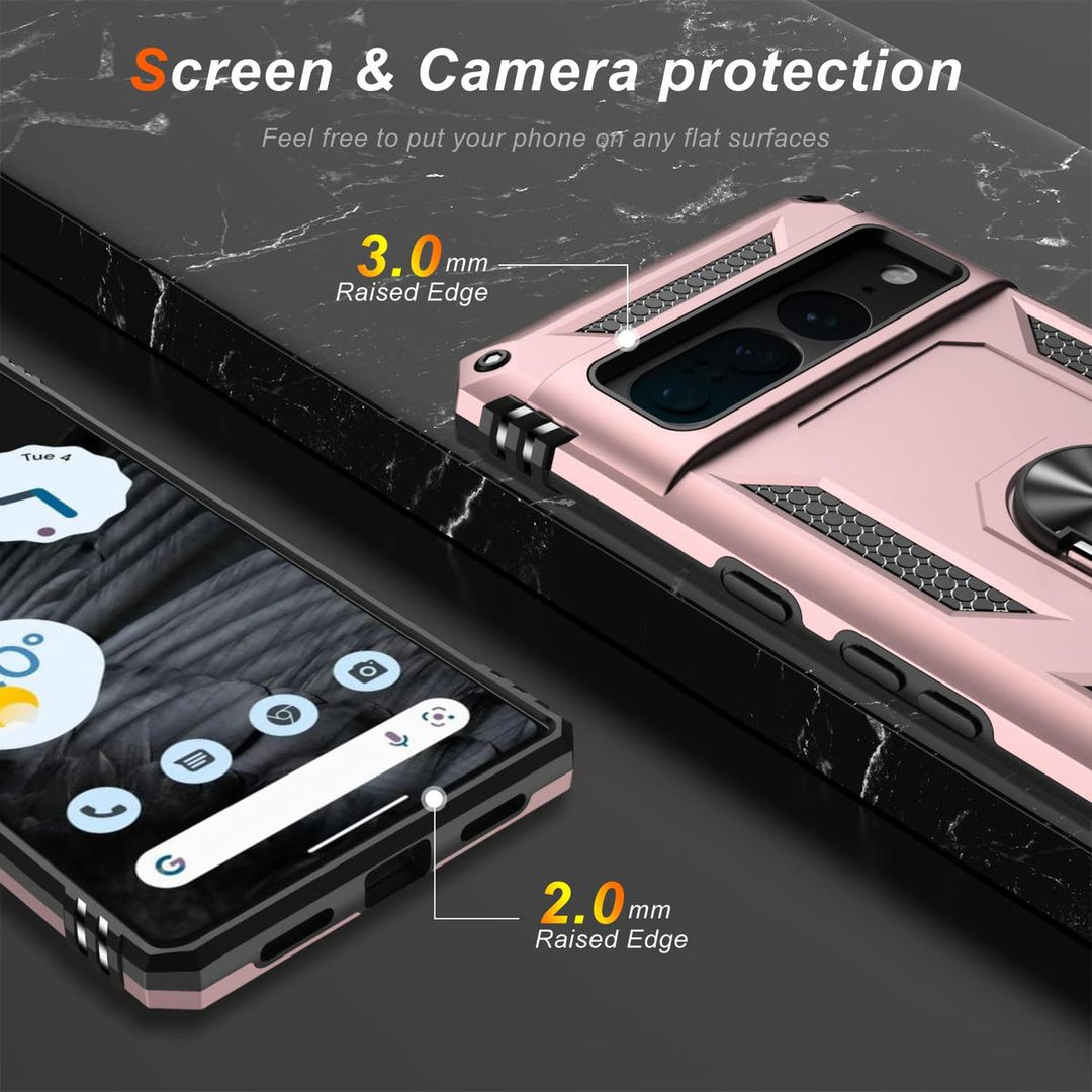 LUMARKE Shield: Pixel 7 Pro Case & Kickstand Rose Gold - DOKUTRONIX
