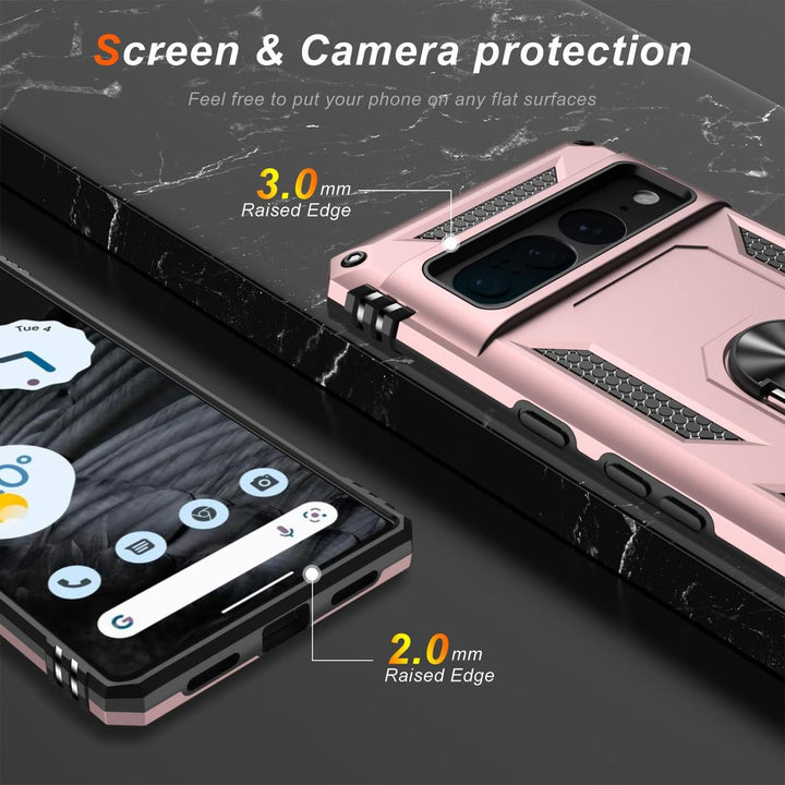 LUMARKE Shield: Pixel 7 Pro Case & Kickstand Rose Gold - DOKUTRONIX