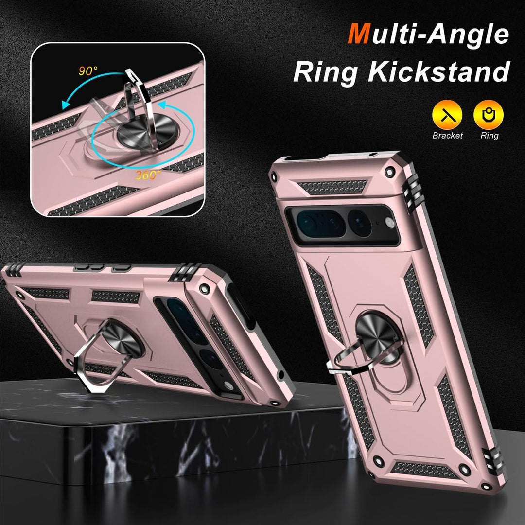 LUMARKE Shield: Pixel 7 Pro Case & Kickstand Rose Gold - DOKUTRONIX
