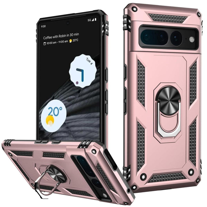 LUMARKE Shield: Pixel 7 Pro Case & Kickstand Rose Gold - DOKUTRONIX