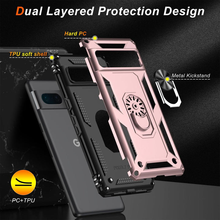 LUMARKE Shield: Pixel 7 Pro Case & Kickstand Rose Gold - DOKUTRONIX