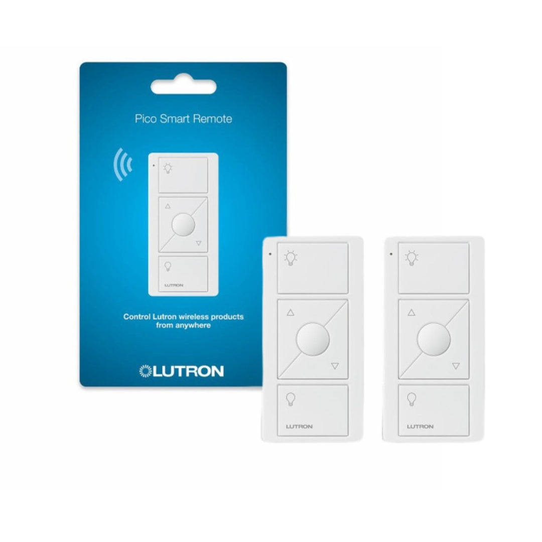 Lutron Pico Remote for Caseta Smart Dimmer Switch, 3-Button Control with Raise/Lower and Preset Lighting Level, For Table Top or Wallmount Use, PJ2-3BRL-WH-L01R, White - DOKUTRONIX