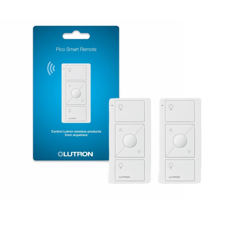 Lutron Pico Remote for Caseta Smart Dimmer Switch, 3-Button Control with Raise/Lower and Preset Lighting Level, For Table Top or Wallmount Use, PJ2-3BRL-WH-L01R, White - DOKUTRONIX