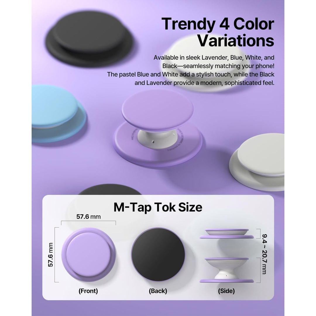 M-Tap Tok Lavender Magnetic Phone Grip - DOKUTRONIX