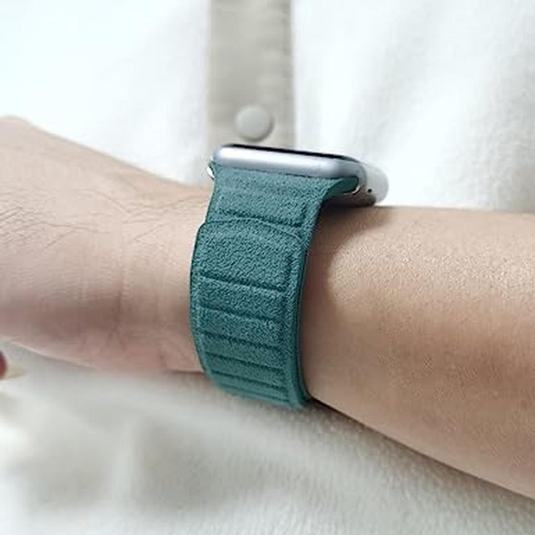 Alcantara Blue Magnetic Leather Band for Apple Watch - DOKUTRONIX