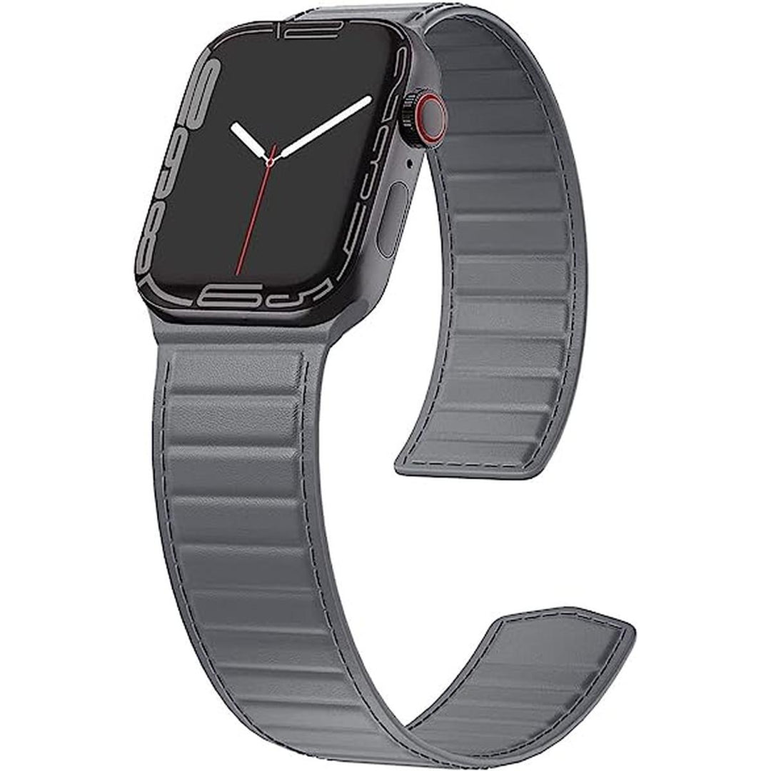Magnetic Gray Leather Band for Apple Watch - DOKUTRONIX
