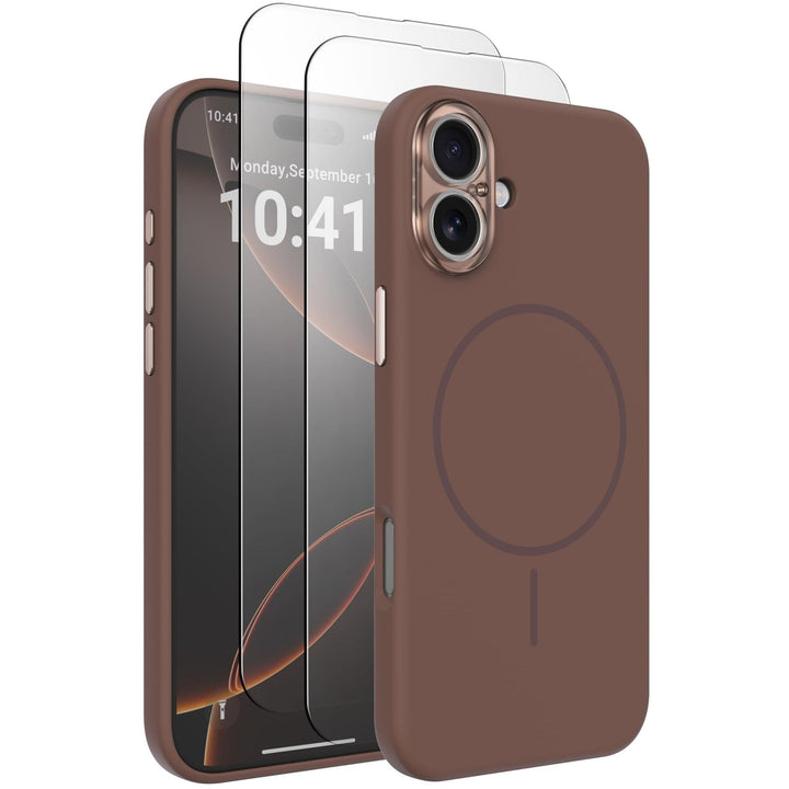 MagSafe Brown Silicone Case with Screen Protectors - DOKUTRONIX
