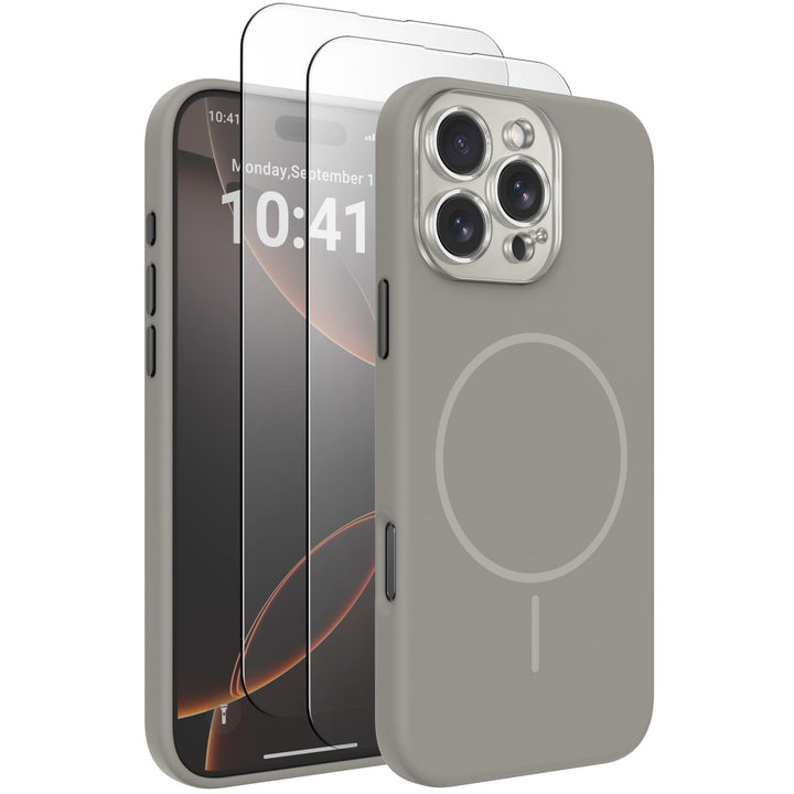 MagSafe Brown Silicone Case with Screen Protectors - DOKUTRONIX