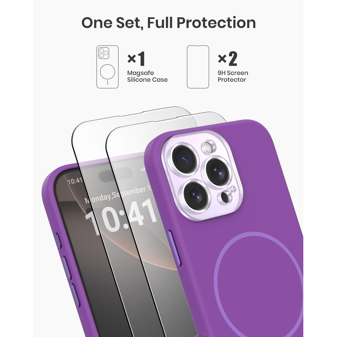 MagSafe Brown Silicone Case with Screen Protectors - DOKUTRONIX