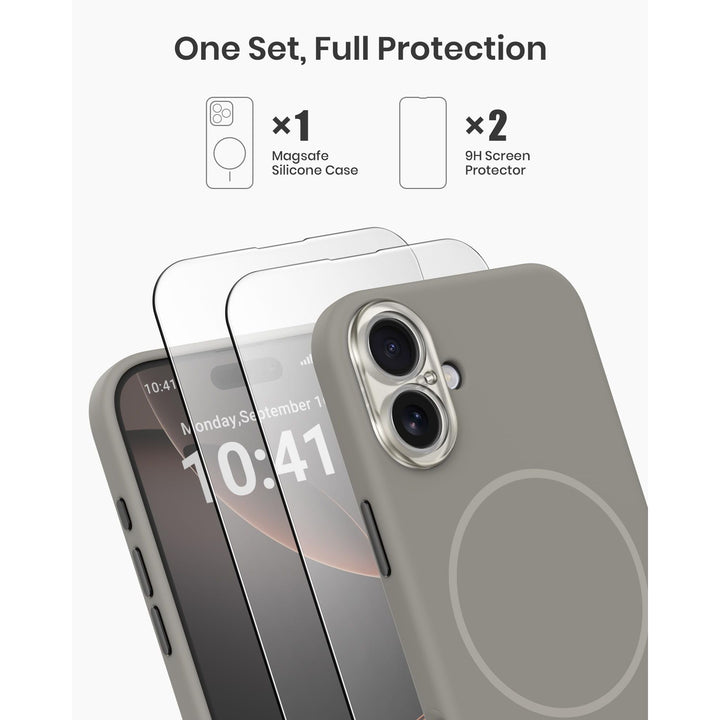 MagSafe Brown Silicone Case with Screen Protectors - DOKUTRONIX