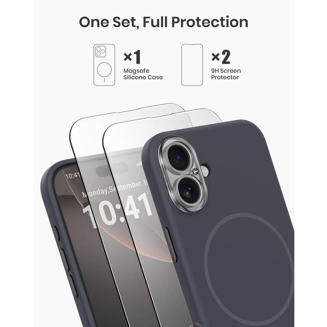 MagSafe Brown Silicone Case with Screen Protectors - DOKUTRONIX