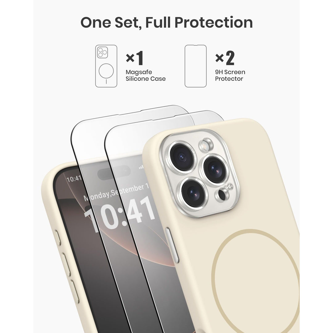 MagSafe Brown Silicone Case with Screen Protectors - DOKUTRONIX