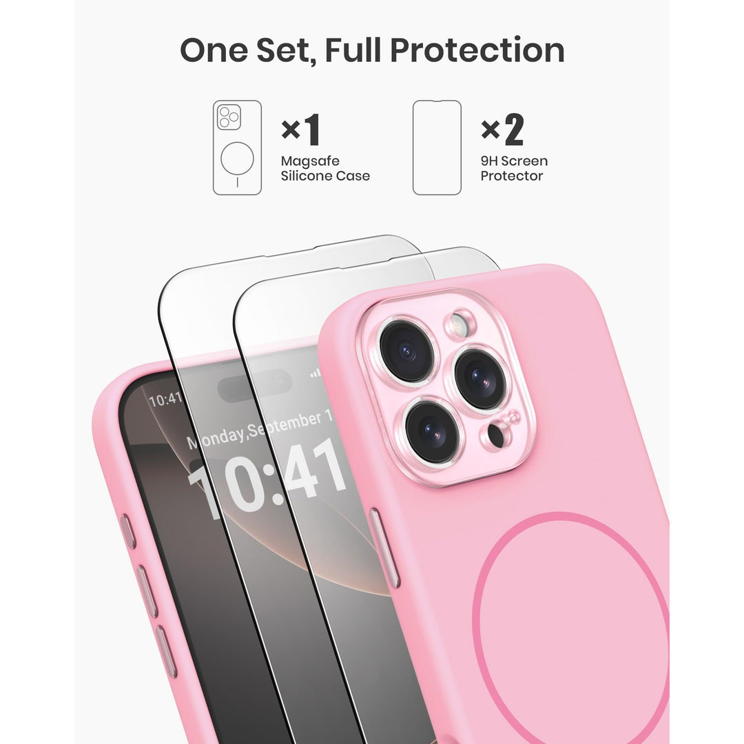 MagSafe Brown Silicone Case with Screen Protectors - DOKUTRONIX