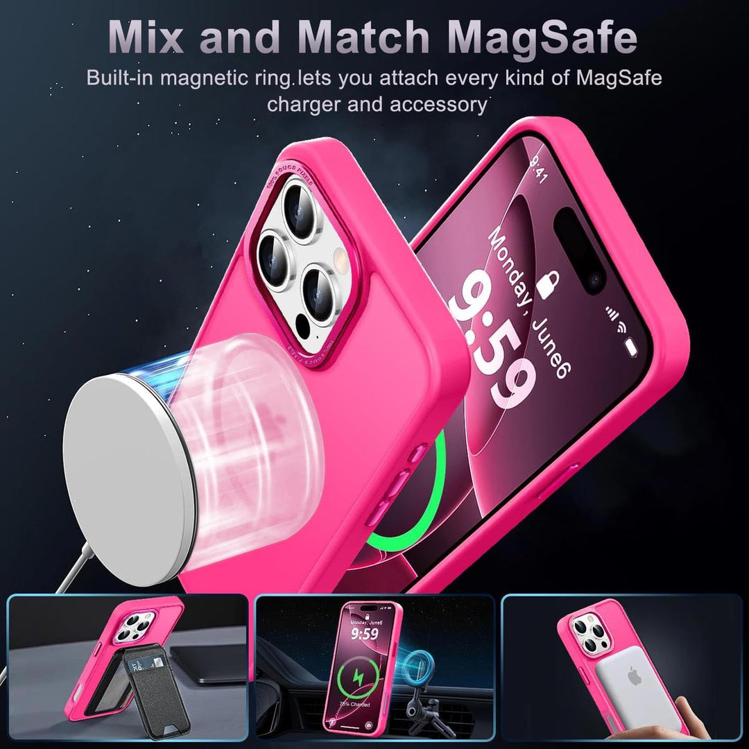 MagSafe SlimGuard: Hot Pink Case for iPhone 15 Pro Max - DOKUTRONIX