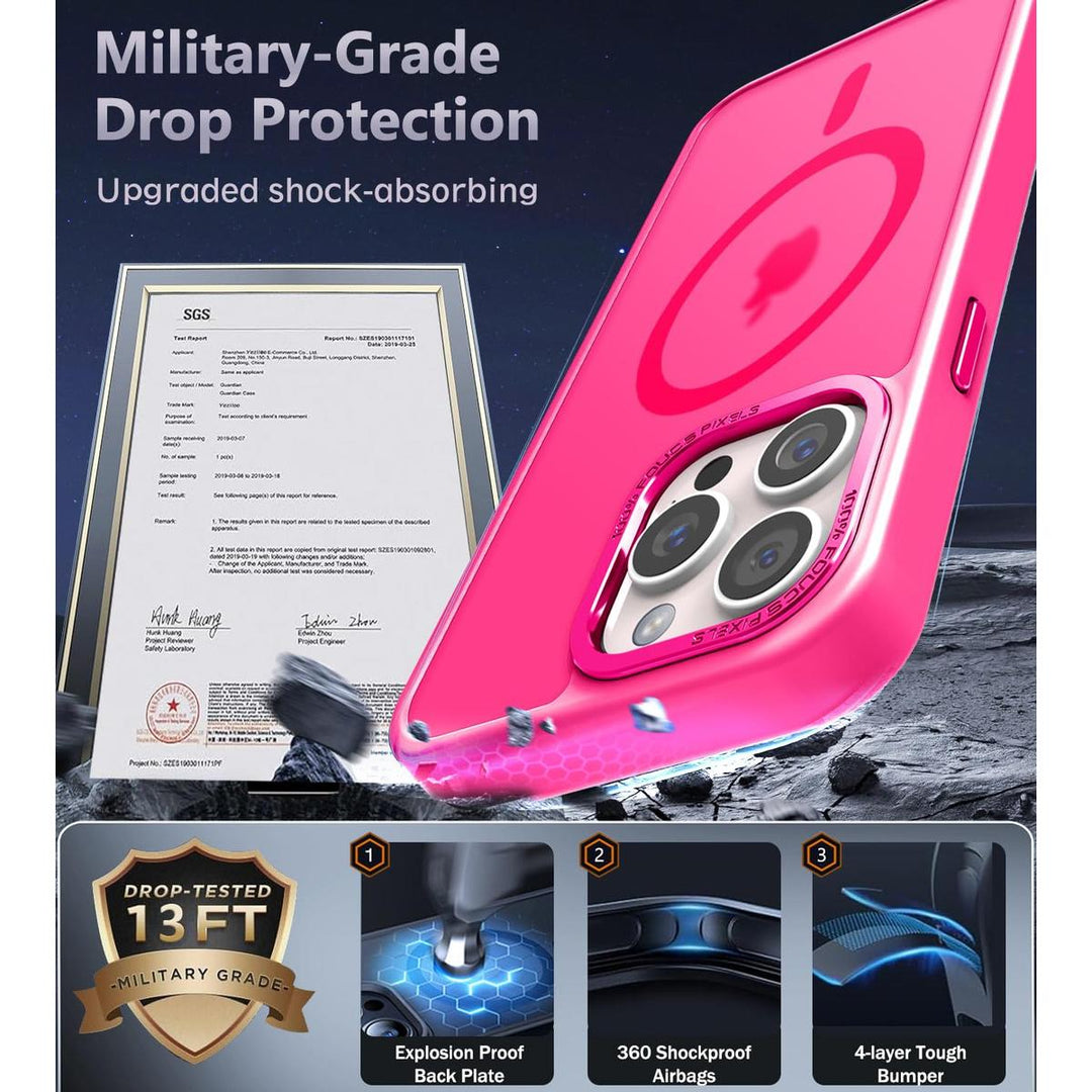 MagSafe SlimGuard: Hot Pink Case for iPhone 15 Pro Max - DOKUTRONIX