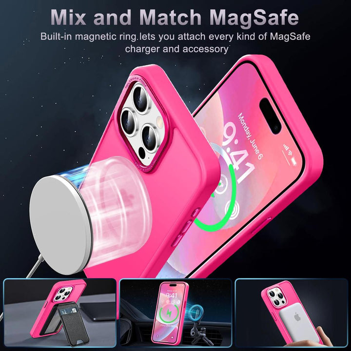 MagSafe SlimGuard: Hot Pink Case for iPhone 15 Pro Max - DOKUTRONIX