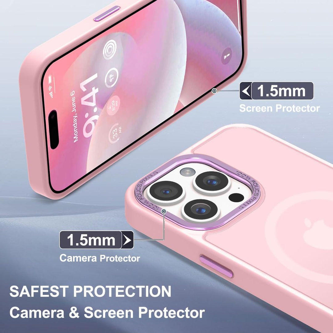MagSafe SlimGuard: Hot Pink Case for iPhone 15 Pro Max - DOKUTRONIX
