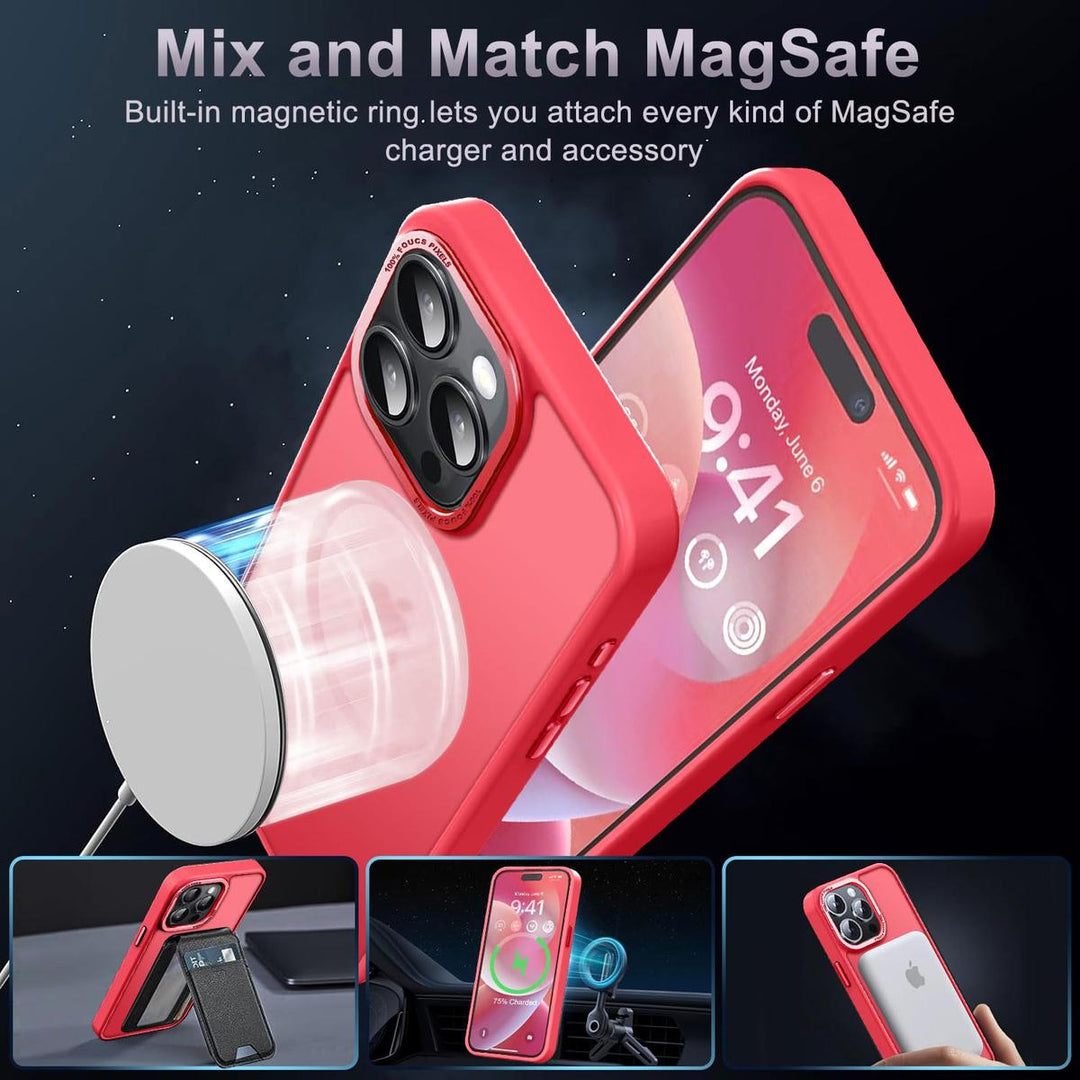 MagSafe SlimGuard: Hot Pink Case for iPhone 15 Pro Max - DOKUTRONIX