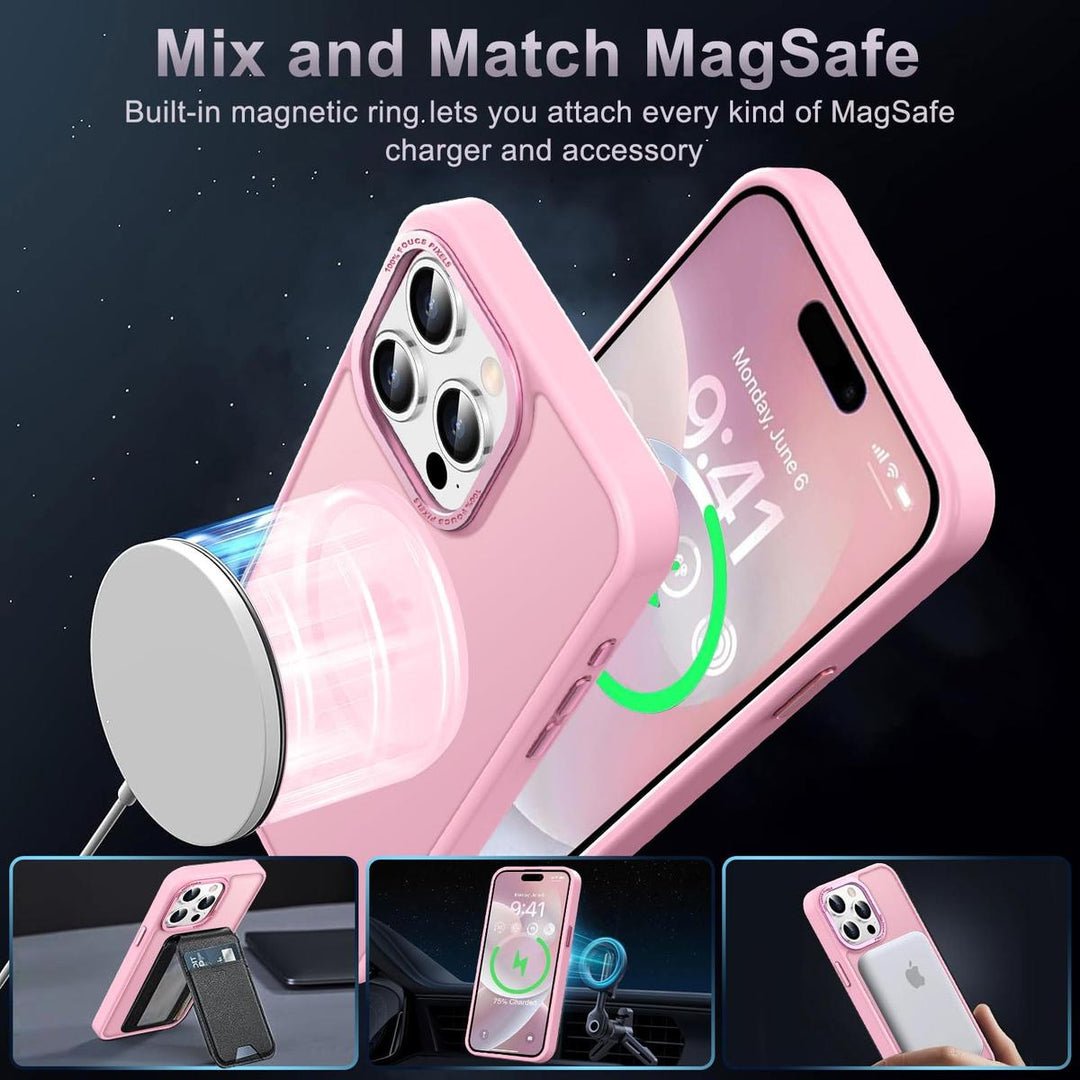 MagSafe SlimGuard: Hot Pink Case for iPhone 15 Pro Max - DOKUTRONIX