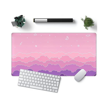 Cute Clouds Pink Mouse Pad - XXL Gaming Desk Accessories
