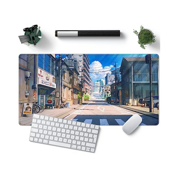 Tokyo Street Anime Desk Mat - XL Japanese Mousepad for Office and Gaming