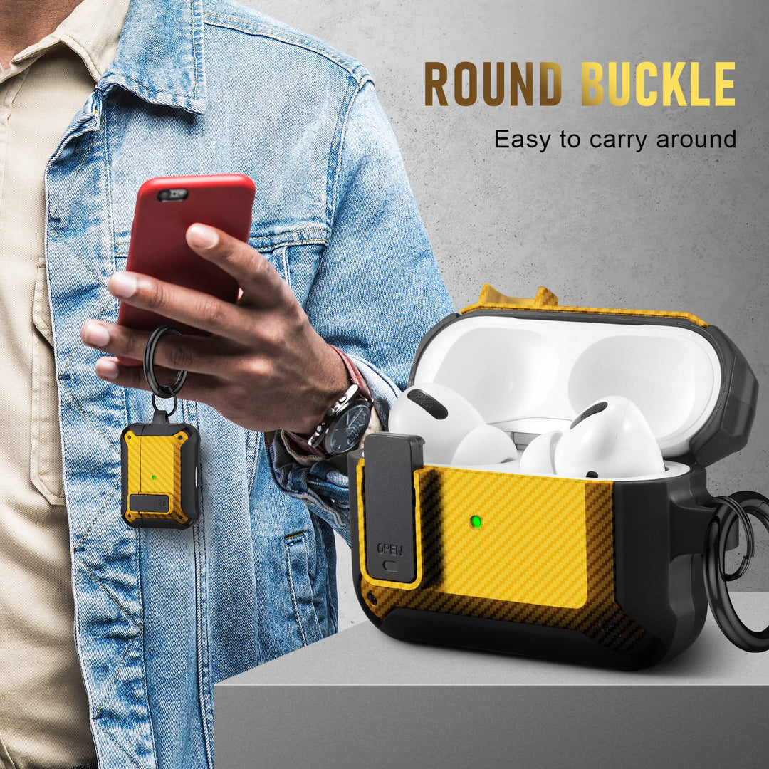 Maxjoy Carbon Fiber AirPods Case with Keychain - DOKUTRONIX