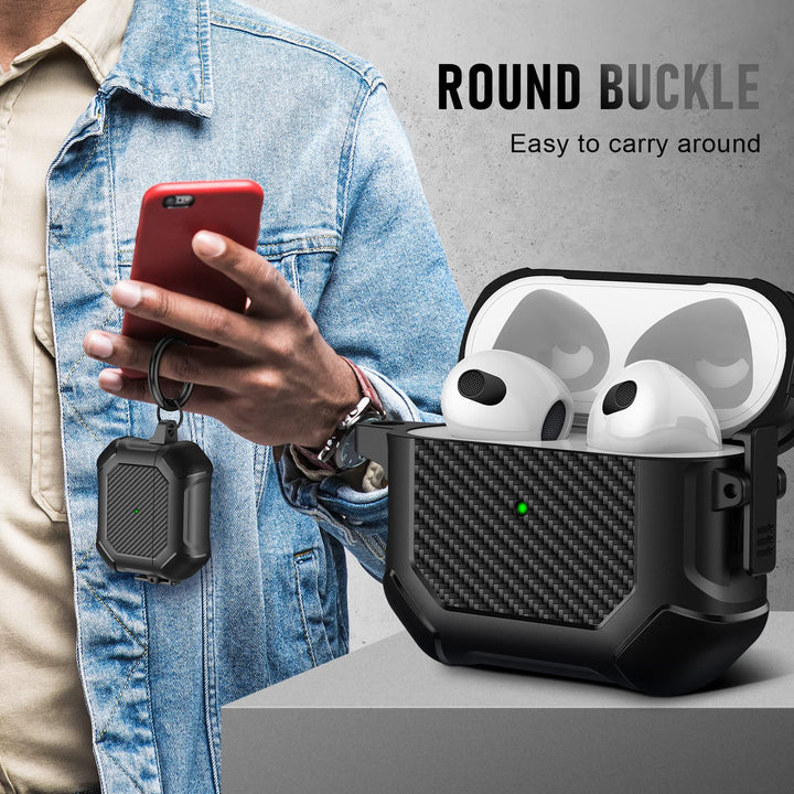 Maxjoy Carbon Fiber AirPods Case with Keychain - DOKUTRONIX