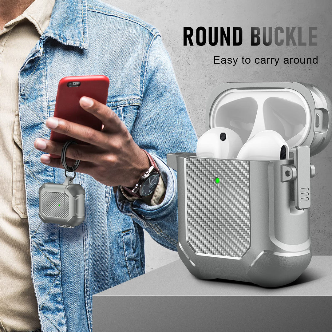 Maxjoy Carbon Fiber AirPods Case with Keychain - DOKUTRONIX