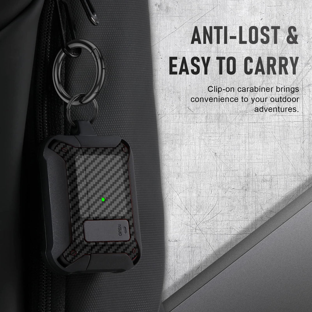 Maxjoy Carbon Fiber AirPods Case with Keychain - DOKUTRONIX