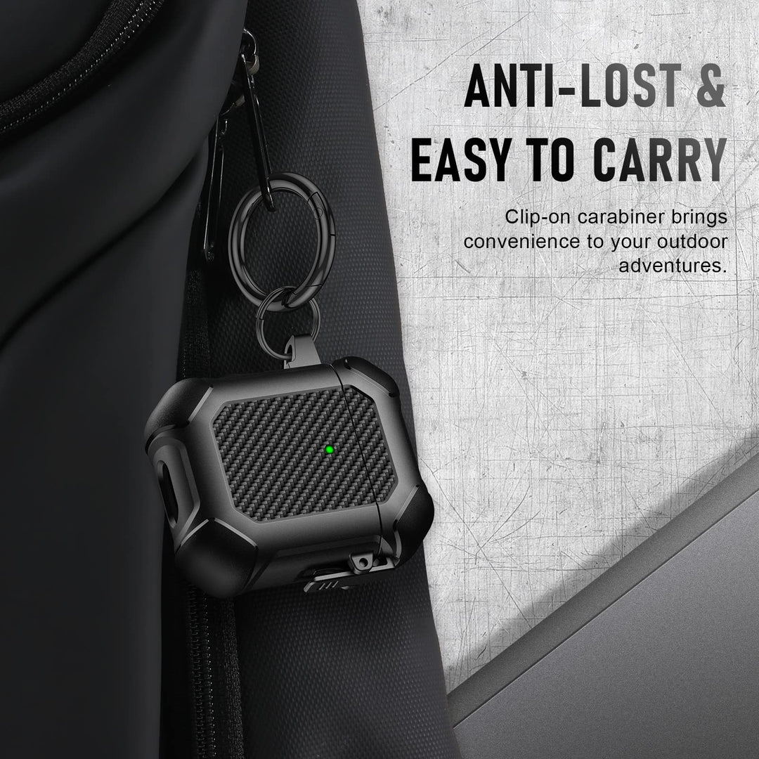 Maxjoy Carbon Fiber AirPods Case with Keychain - DOKUTRONIX