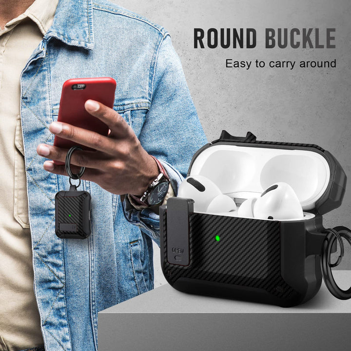 Maxjoy Carbon Fiber AirPods Case with Keychain - DOKUTRONIX