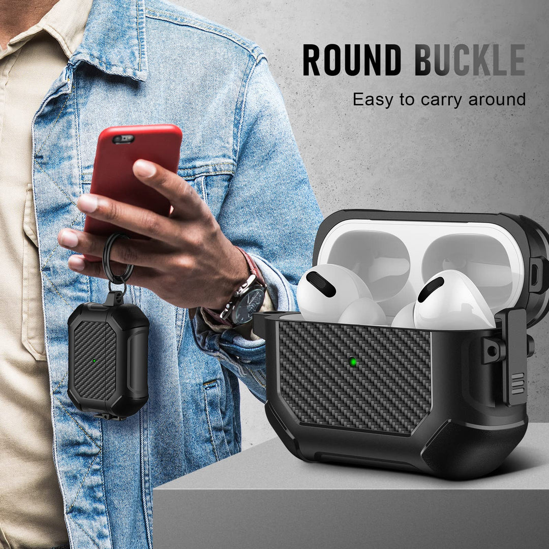 Maxjoy Carbon Fiber AirPods Case with Keychain - DOKUTRONIX