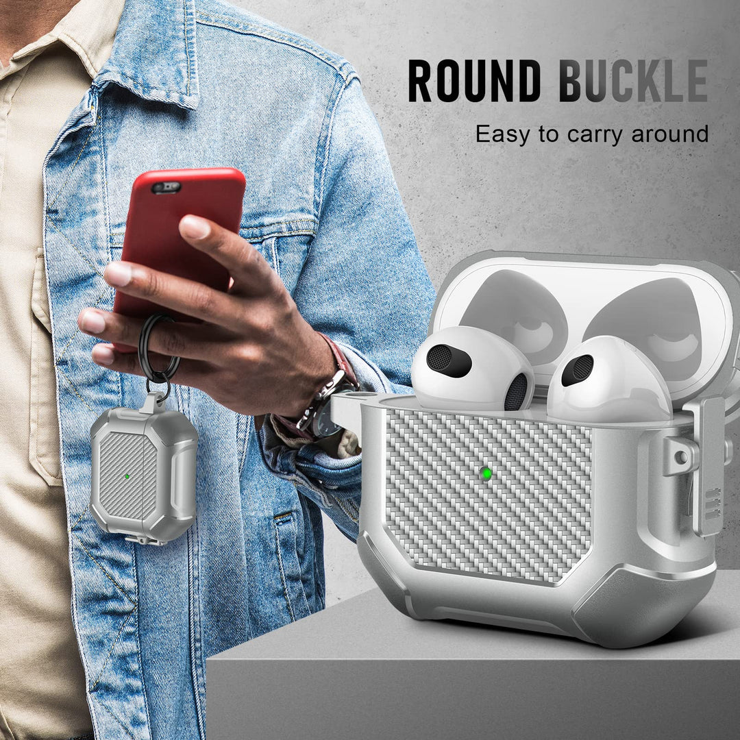 Maxjoy Carbon Fiber AirPods Case with Keychain - DOKUTRONIX