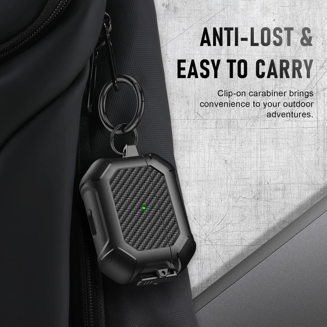 Maxjoy Carbon Fiber AirPods Case with Keychain - DOKUTRONIX