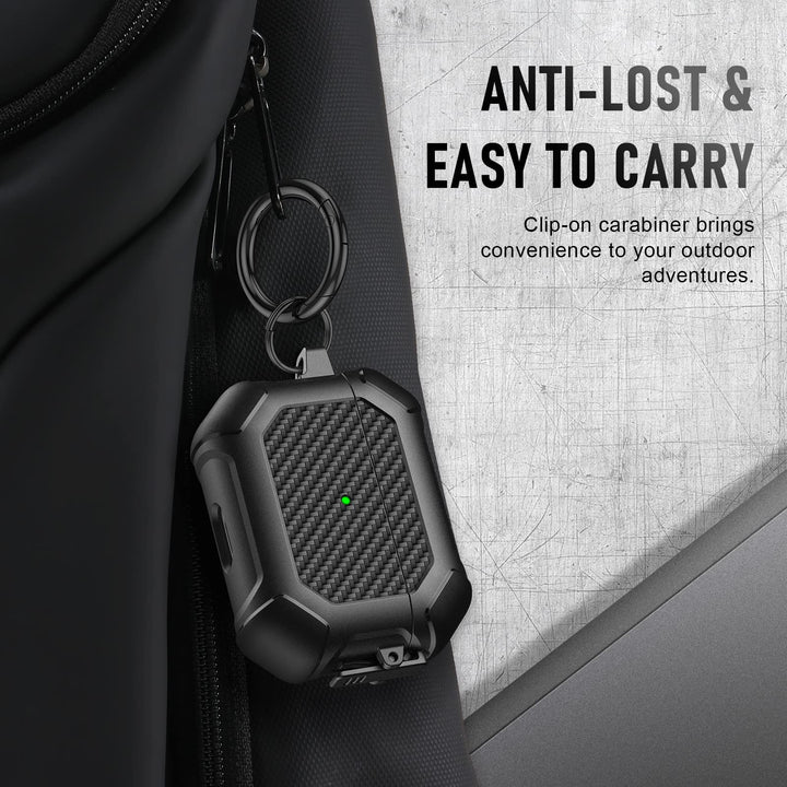 Maxjoy Carbon Fiber AirPods Case with Keychain - DOKUTRONIX
