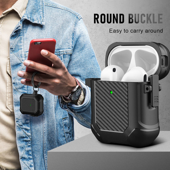 Maxjoy Carbon Fiber AirPods Case with Keychain - DOKUTRONIX