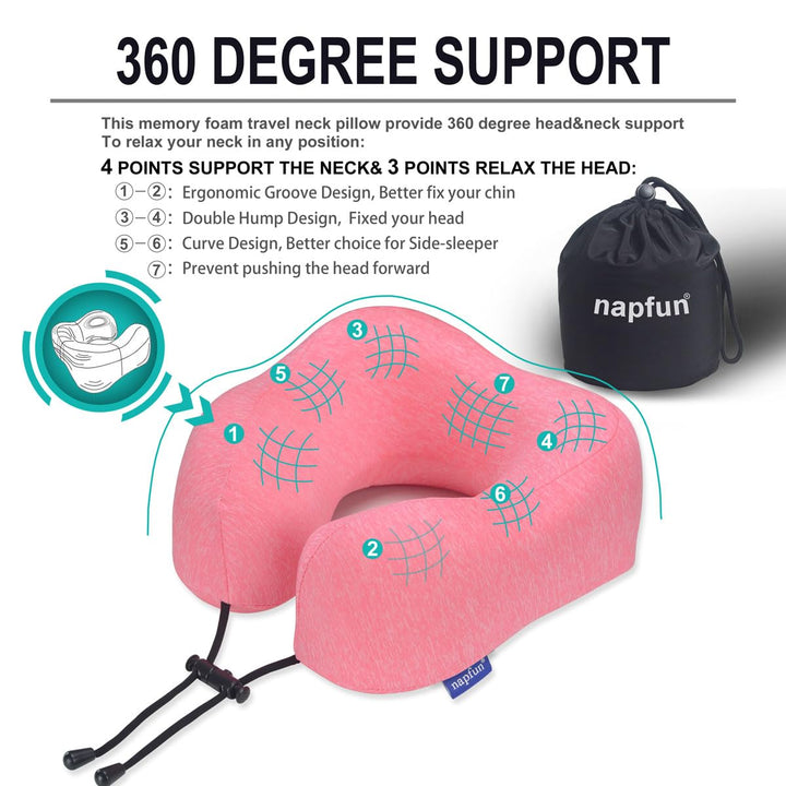 Memory Rest Neck Pillow - Rose - DOKUTRONIX