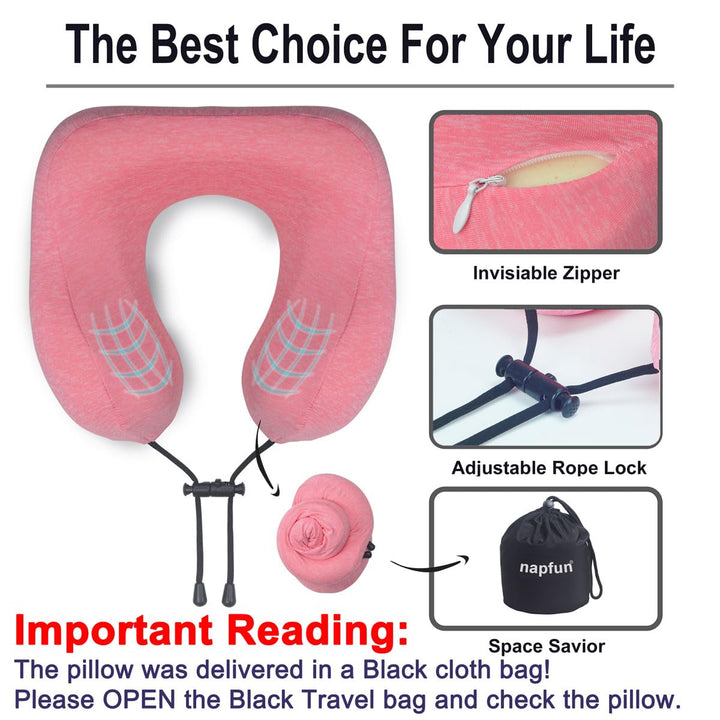Memory Rest Neck Pillow - Rose - DOKUTRONIX