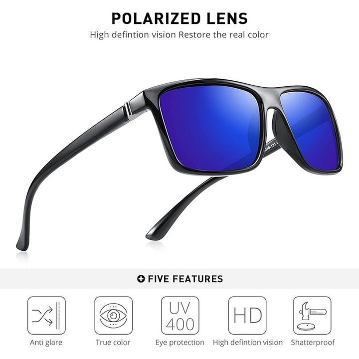 MERRY'S Sport Shades - Black/Blue Mirror - DOKUTRONIX
