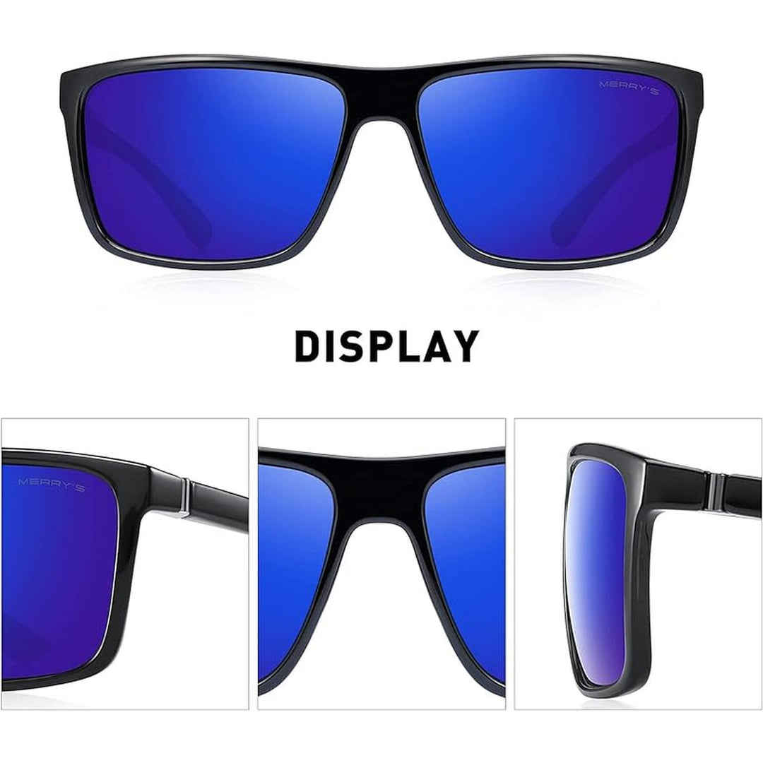 MERRY'S Sport Shades - Black/Blue Mirror - DOKUTRONIX