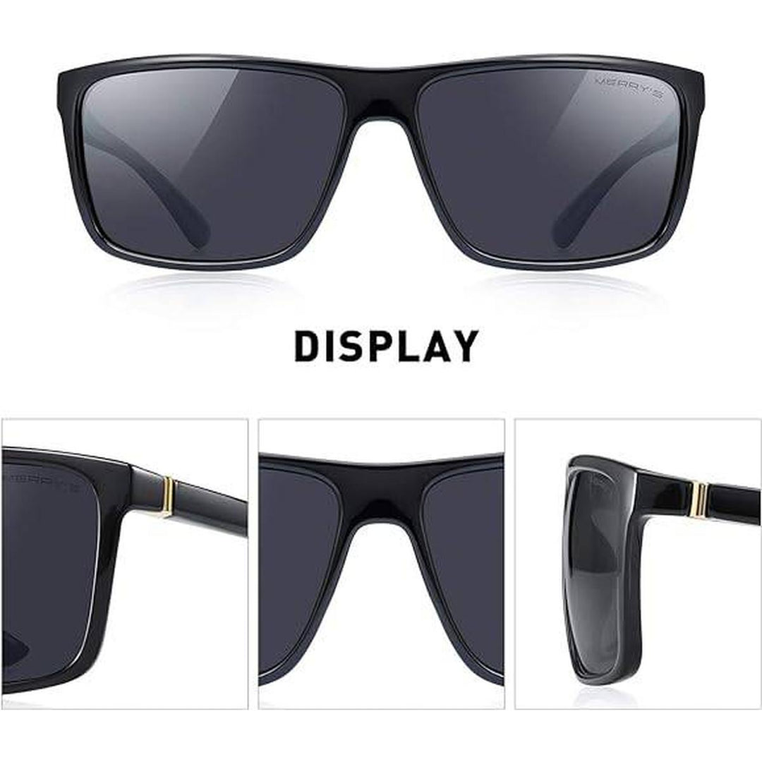 MERRY'S Luxe Black/Gold Polarized Shades - DOKUTRONIX