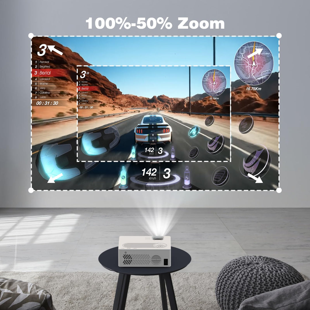 Mini Bluetooth Projector, Full HD 1080P Supported Portable Outdoor Movie Projector for iOS, Android, Windows, Compatible with TV Stick/HDMI/Smartphone/PS4/USB [Remote Included] - DOKUTRONIX