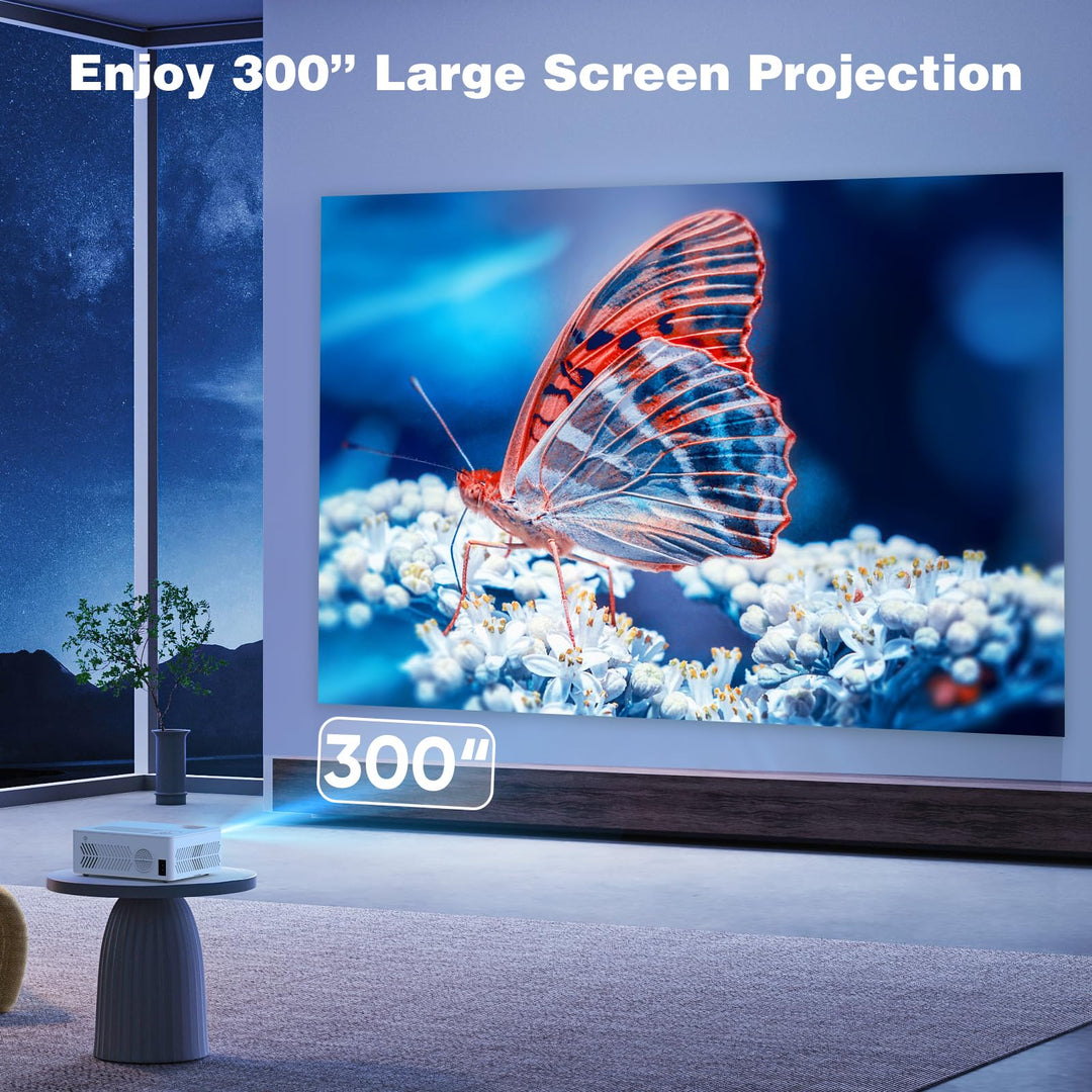 Mini Bluetooth Projector, Full HD 1080P Supported Portable Outdoor Movie Projector for iOS, Android, Windows, Compatible with TV Stick/HDMI/Smartphone/PS4/USB [Remote Included] - DOKUTRONIX